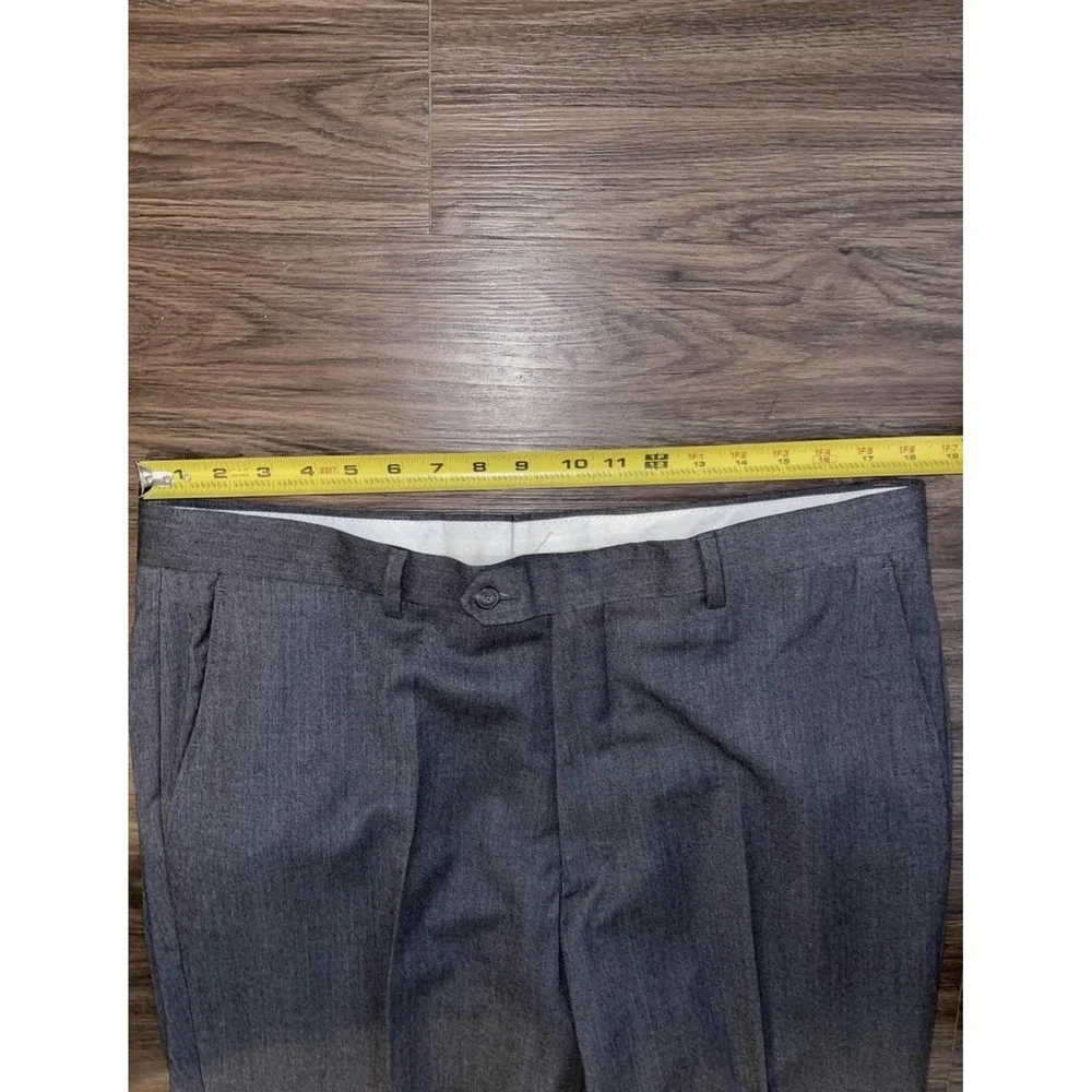 Jos. A. Bank Dress Pants Mens 36R Gray 1905 100% Wool Flat Front Straight Leg